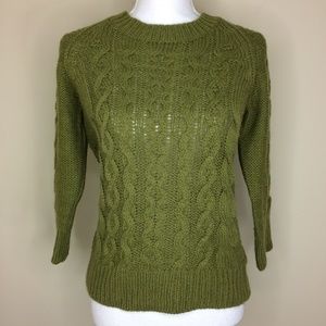 J Crew Alpaca Wool Acrylic Cable Knit Sweater Sz S